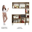 Ver imagem 6 de Armário de Cozinha Compacta 137cm Rustic/Preto Emilly Force Madesa 02