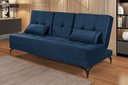 Ver imagem 2 de Sofa Cama Colorado Reclinavel com Mesinha Porta Copos Tecido Suede: Azul-marinho