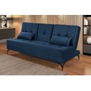Ver imagem 2 de Sofa Cama Colorado Reclinavel com Mesinha Porta Copos Tecido Suede: Azul-marinho