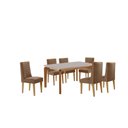 Ver imagem 2 de Conjunto de Mesa de Jantar Dublin 180 Tp MDF Laminado Canto Copo 6 Cadeiras Estela
