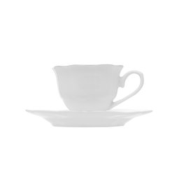 Cj 6 Xícaras P/chá C/pires de Porcelana Branca Maldivas C/filete Prata 180ml Wolff - 3