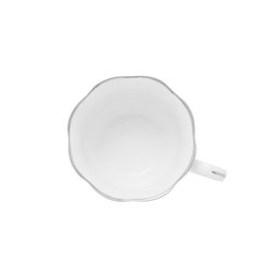 Cj 6 Xícaras P/chá C/pires de Porcelana Branca Maldivas C/filete Prata 180ml Wolff - 4