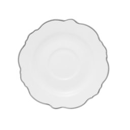 Cj 6 Xícaras P/chá C/pires de Porcelana Branca Maldivas C/filete Prata 180ml Wolff - 5