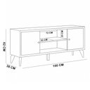 Ver imagem 6 de Rack para Sala de Estar TV 70 pol 2 Portas 160cm Pilar L05 Jequitibá Off White Fosco - Lyam Decor