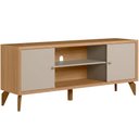 Ver imagem 2 de Rack para Sala de Estar TV 70 pol 2 Portas 160cm Pilar L05 Jequitibá Off White Fosco - Lyam Decor