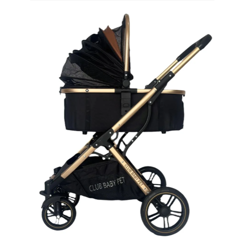 Carrinho Pet Europeu Unique Cães/gatos 3em1 Inmetro Preto:preto