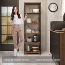 Ver imagem 5 de Armário Estante Multiuso Organizador 5 Prateleiras 59cm Rustic/preto Madesa