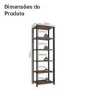Ver imagem 4 de Armário Estante Multiuso Organizador 5 Prateleiras 59cm Rustic/preto Madesa