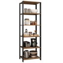 Ver imagem 3 de Armário Estante Multiuso Organizador 5 Prateleiras 59cm Rustic/preto Madesa