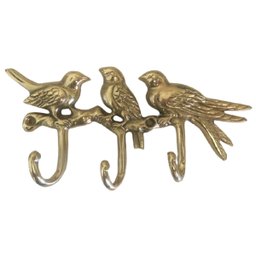 Porta Chaves Passarinhos Bronze Decorações Cabide 3 Ganchos - 2