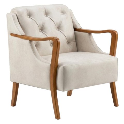Poltrona Decorativa Capitone Siena Pes Madeira Corano Tca 211 Moll