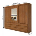 Ver imagem 4 de Guarda-Roupa Casal 3 Espelhos 3 Portas de Correr 9 Gavetas Hércules Plus