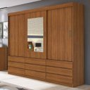 Ver imagem 1 de Guarda-Roupa Casal 3 Espelhos 3 Portas de Correr 9 Gavetas Hércules Plus