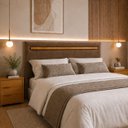 Ver imagem 1 de Cabeceira Painel Gabriela p/ Cama Casal 140cm Estofada Veludo:Marrom