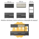 Ver imagem 5 de Armário de Cozinha Completa com Bancada Americana Veneza Multimóveis Mp2199 Preto/branco
