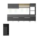 Ver imagem 6 de Armário de Cozinha Completa com Bancada Americana Veneza Multimóveis Mp2199 Preto/branco