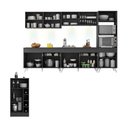 Ver imagem 4 de Armário de Cozinha Completa com Bancada Americana Veneza Multimóveis Mp2199 Preto/branco