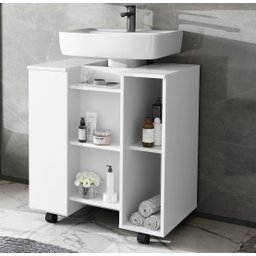 Gabinete Armário Banheiro Pia De Coluna Zeus Branco - 1