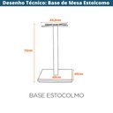 Ver imagem 2 de Base de Mesa de Jantar Quadrada Estocolmo Alpha Fratini 72 Cm (altura) Aço Preto com Base Quadrada