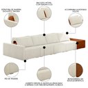 Ver imagem 3 de Sofá Ilha Modular Living com Puff 392cm Georgia K04 Bouclê Bege/caramelo - Mpozenato