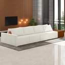 Ver imagem 2 de Sofá Ilha Modular Living com Puff 392cm Georgia K04 Bouclê Bege/caramelo - Mpozenato