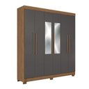 Ver imagem 1 de Guarda Roupa Casal 194,4cm 6 Portas 2 Gavetas com Espelho Horácio Estilo Mm Jatoba Grafite