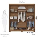 Ver mais imagens de Guarda Roupa Casal 194,4cm 6 Portas 2 Gavetas com Espelho Horácio Estilo Mm Jatoba Grafite