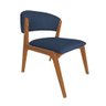 Cadeira Kethellen Premium Madeira Maciça Cerejeira Linho Azul - 1