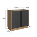 Ver imagem 3 de Armário para Escritório com 2 Portas Office Preto/Mel/Grafite
