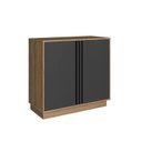 Ver imagem 2 de Armário para Escritório com 2 Portas Office Preto/Mel/Grafite