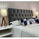 Ver imagem 1 de Cabeceira Cama Casal Capitonê Luna Corano Cinza 120 Rbl
