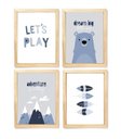 Ver imagem 1 de Kit Quadro Decorativo Infantil Urso Escandinavo Quarto Criança Bebê Enxoval