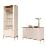 Conjunto Buffet e Cristaleira Rouxinol Off White Nature Bronze - 1