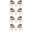 Ver imagem 1 de Kit 8 Cadeiras Suellen Luxo Reforçada Mesa de Jantar Linho Cor:bege