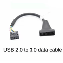 Ver imagem 2 de Adaptador Usb 3.0 Macho 20 Pin /usb 2.0 Femea 9 Pin 480mbps