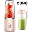 Ver imagem 1 de Espremedor Portátil Oem Popyo 400 ml com 2 Copos e 6 Lâminas em Aço Inox Rosa 110V