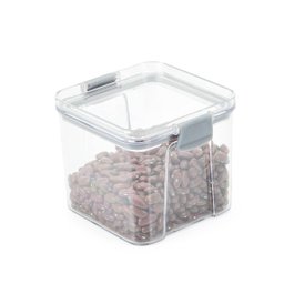 Pote Hermético Quadrado Transparente Com Trava 700Ml Cinza - 3