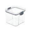 Pote Hermético Quadrado Transparente Com Trava 700Ml Cinza - 1