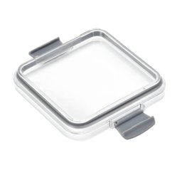 Pote Hermético Quadrado Transparente Com Trava 700Ml Cinza - 6