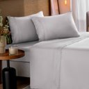 Ver imagem 1 de Jogo de Cama Queen Liso com Renda 4 Peças Cinza Exclusive