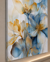 Ver imagem 3 de Quadro Decorativo Azul Abstrato Elegante Sala Quarto 60x90 em Canvas