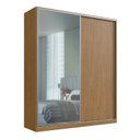 Ver imagem 2 de Guarda-Roupa Casal 2 Portas de Correr 1 Espelho 3 Gavetas MDF Nexo 200cm Marrom Freijó Nature