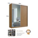 Ver imagem 3 de Guarda-Roupa Casal 2 Portas de Correr 1 Espelho 3 Gavetas MDF Nexo 200cm Marrom Freijó Natura