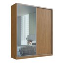 Ver imagem 2 de Guarda-Roupa Casal 2 Portas de Correr 1 Espelho 3 Gavetas MDF Nexo 200cm Marrom Freijó Natura