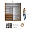 Ver imagem 5 de Guarda-Roupa Casal 2 Portas de Correr 1 Espelho 3 Gavetas MDF Nexo 200cm Marrom Freijó Natura