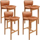Ver imagem 1 de Kit 04 Banquetas Alta para Cozinha Sala de Jantar Bar Dara L02 Couríssimo Camel - Lyam Decor