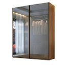 Ver imagem 2 de Roupeiro Veneto em Mdf 183x230cm 2 Portas Reflecta com Led Olmo 1001