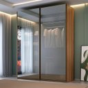 Ver imagem 1 de Roupeiro Veneto em Mdf 183x230cm 2 Portas Reflecta com Led Olmo 1001
