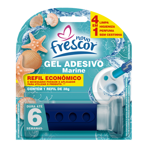 Kit 3 Unidades Refil Detergente Sanitários para Reposição Gel Adesivo 38g Novo Frescor Dura até 6 Se