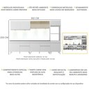 Ver imagem 4 de Armário de Cozinha Compacta 302cm com Leds Veneza Up Multimóveis V2014 Branco